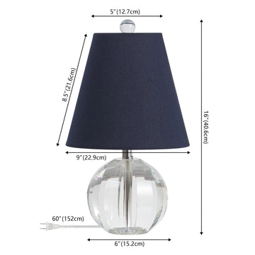 Goddard 16" Crystal Ball/Metal LED Table Lamp
